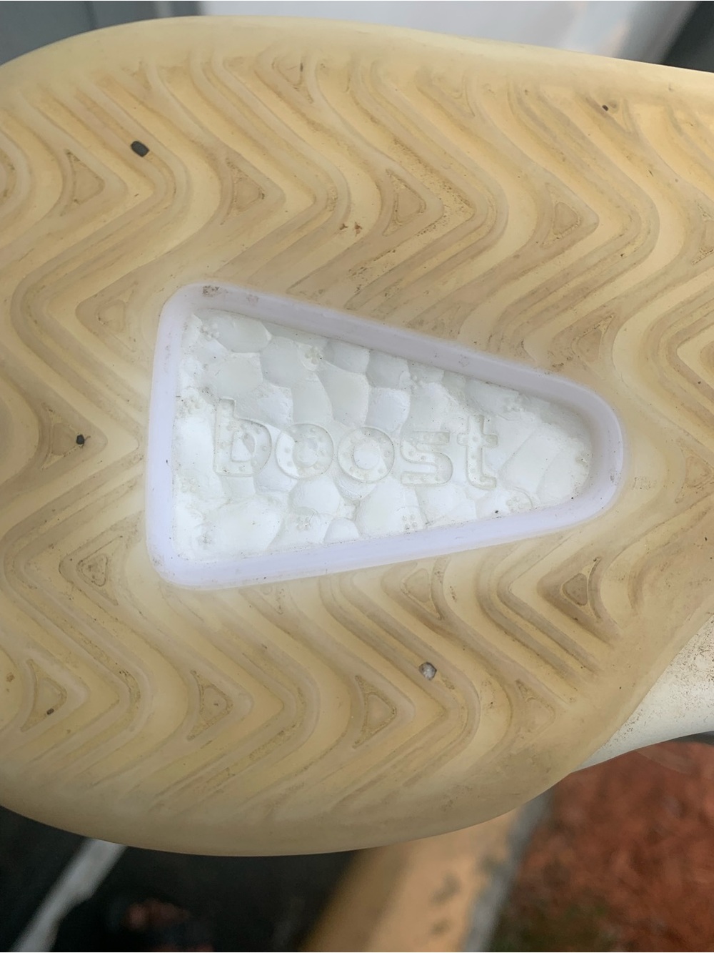 adidas White and Cream Boost Sole Sneakers
